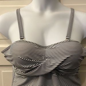 NEW Black and White Striped Tankini